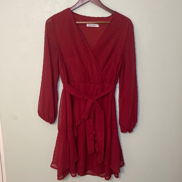 Red Faux wrap dress - Picture 1 of 5